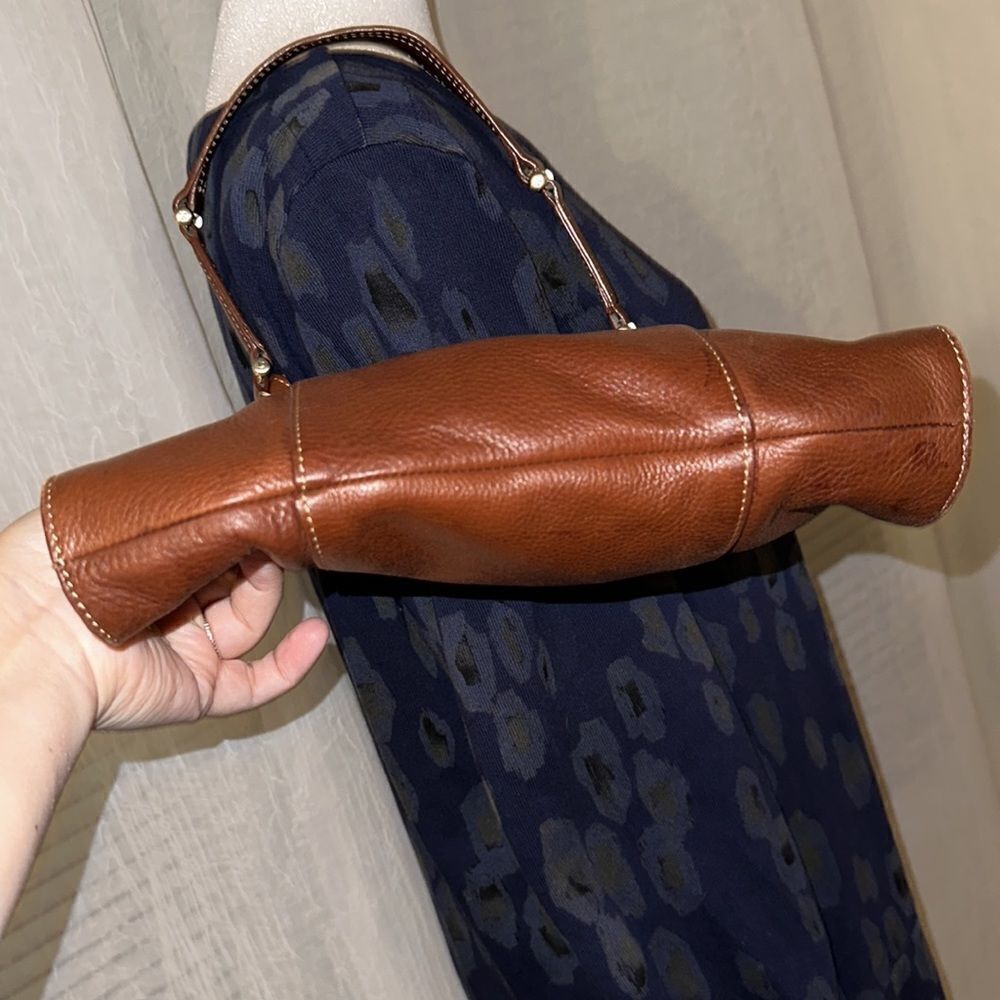 Liz Claiborne Vintage Chestnut Brown Genuine Leather Mini Hobo Bag - Picture 5 of 14